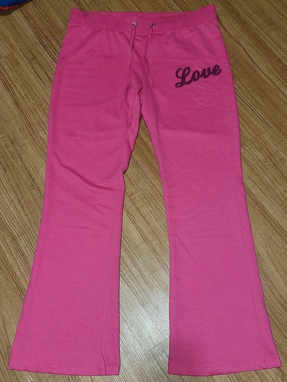 Womens Y2K Bright Pink Joe Boxer Flared Sweatpants Size Large